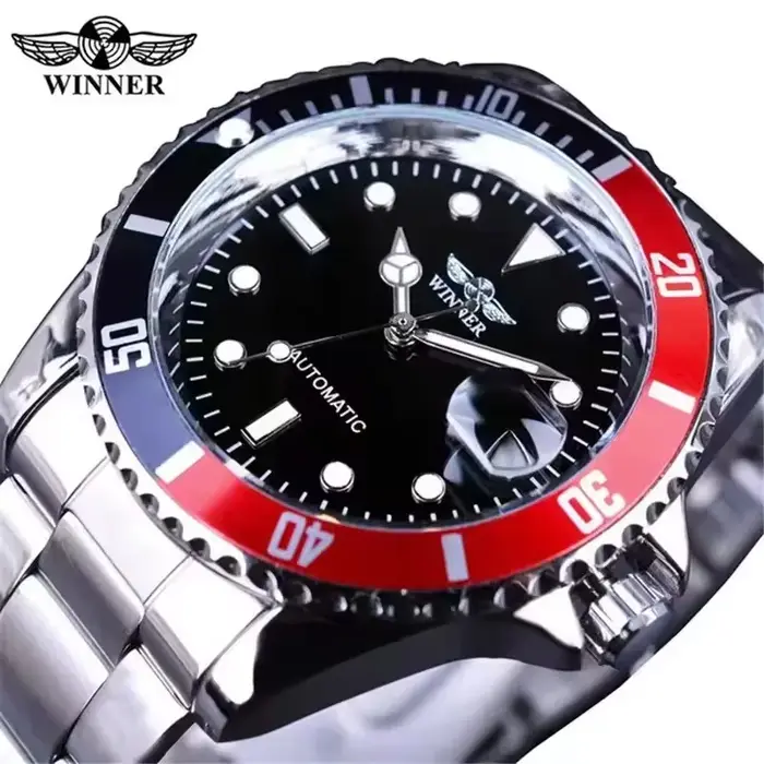 WINNER 002 montres mécaniques automatiques pour homme étanche bracelet en acier inoxydable montre-br