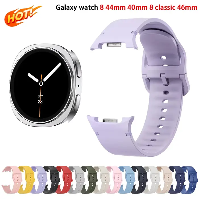 1:1 Bracelet de Sport pour Samsung Galaxy watch 8 44mm 40mm 8 classique 46mm poignet ceinture de remplacement