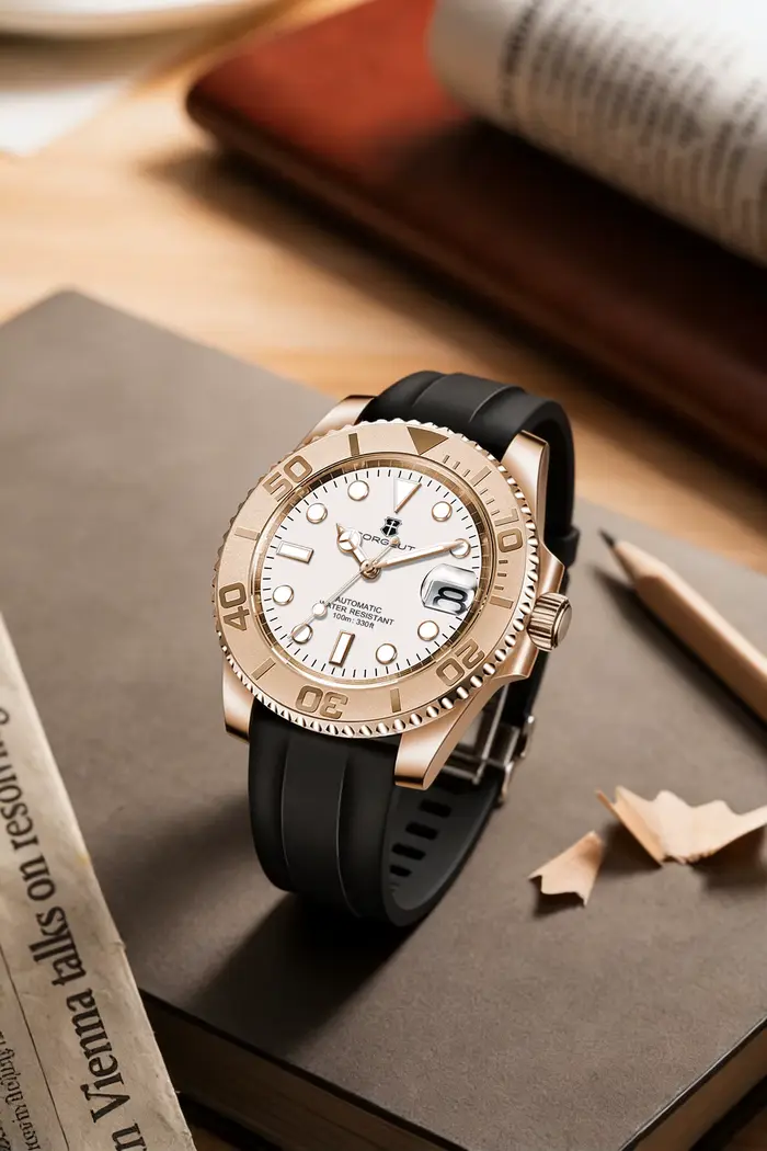 Montre-bracelet mécanique automatique Corgeut pour homme