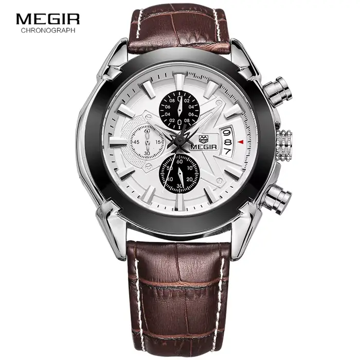 Megir – montre en cuir pour hommes