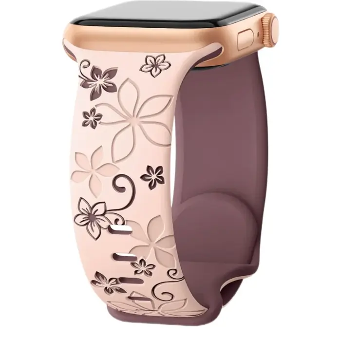 Bracelet gravé pour bracelet de montre Apple 46mm 40mm 44mm 41mm 42 45 49mm bracelet en silicone pou