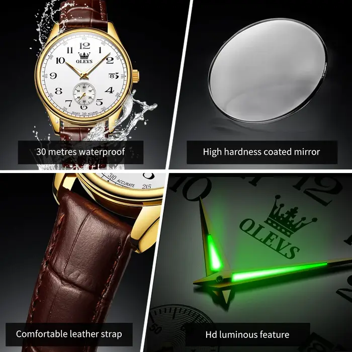 OLEVS 3622 classique numéro échelle montre à Quartz pour hommes haut de gamme de luxe mode montre-bracelet étanche lumineux homme robe montres