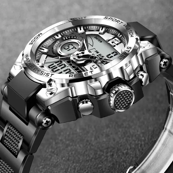 LIGE numérique hommes montre militaire 50m étanche montre-bracelet LED Quartz horloge Sport montre m