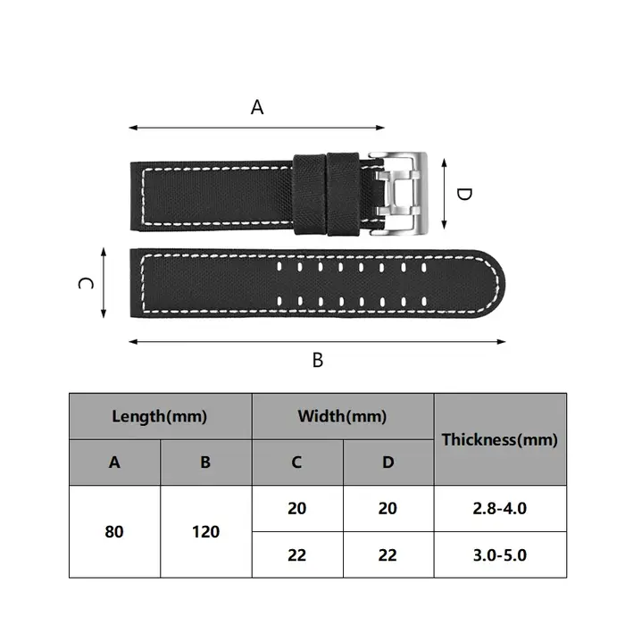 Bracelet de montre en nylon et cuir de haute qualité pour Hamilton Kaki Field Aviation