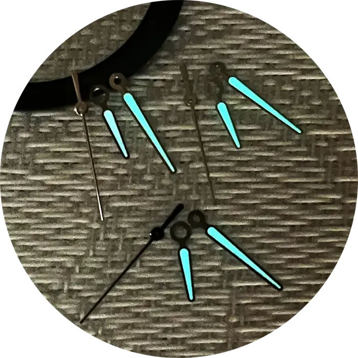 Aiguilles de montre lumineuses bleues, bord noir/Rose/argent, accessoires de montre pour montre PP, mouvement NH35/NH36/4R35/4R36