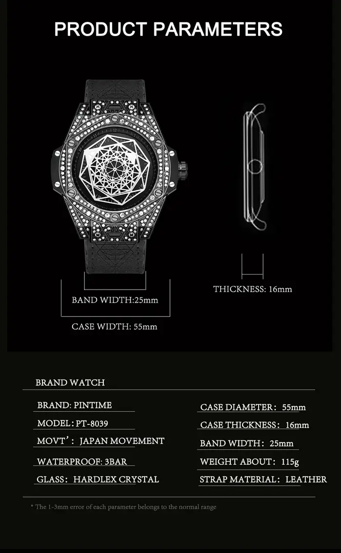 Montre Homme Géométrique de Luxe