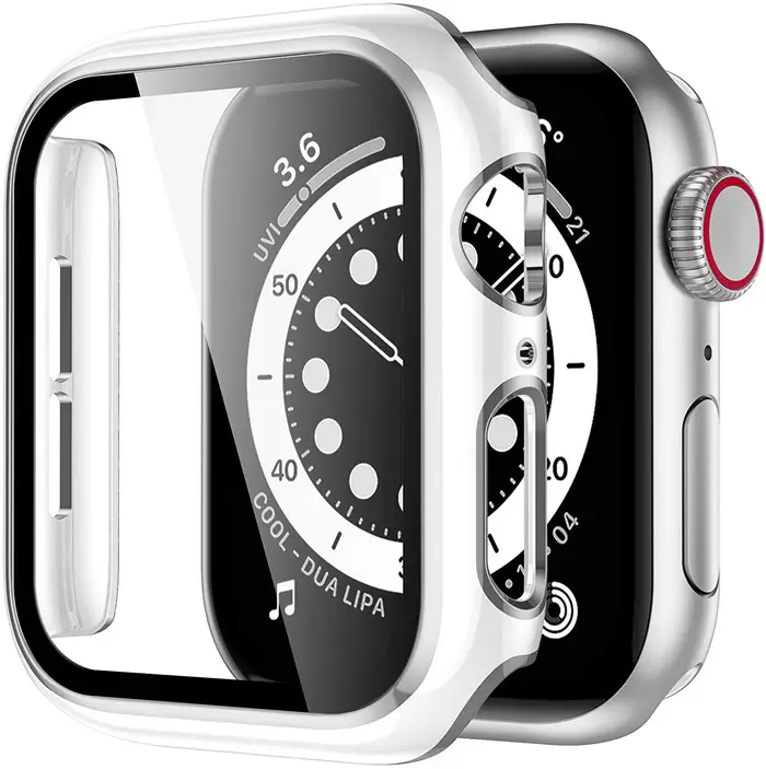 Protecteur d'écran pour Apple Watch, série 9 8 7 6 SE 5 4 3, verre + boîtier smart iwatch 45mm 44mm 