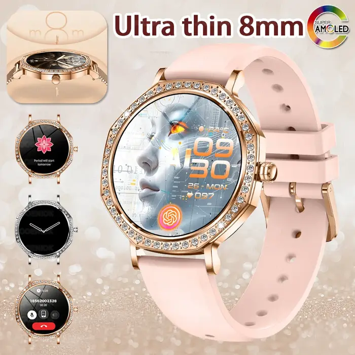 2025 nouvelle montre intelligente Ultra-mince femmes AMOLED 466*466 HD affichage Bluetooth appel aff