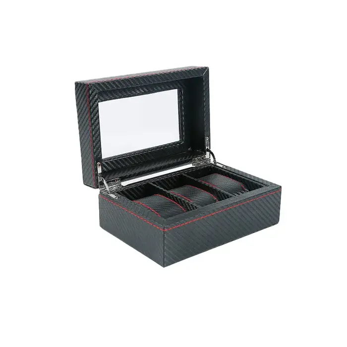 Boîte de montre pour hommes, organisateur de montre à 3/5/6 fentes, boîtier de montre, dessus en ver