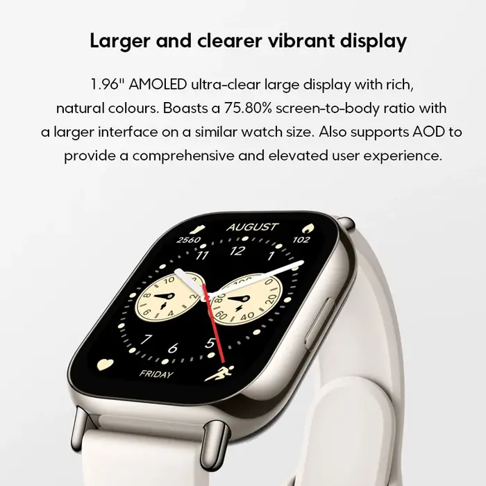 Version mondiale Xiaomi Redmi Watch 5 Lite 1.96 ''écran AMOLED autonomie de 18 jours GNSS intégré 5A