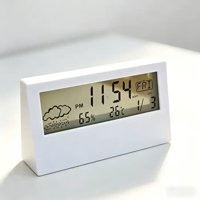 Réveil créatif électronique avec horloge météo et décorations de bureau