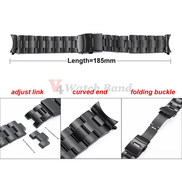 Bracelet de montre sport pour homme à extrémités courbes pour Seiko 5 SKX009/007