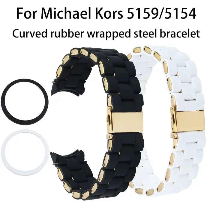 Bracelet de montre en caoutchouc et acier pour hommes et femmes