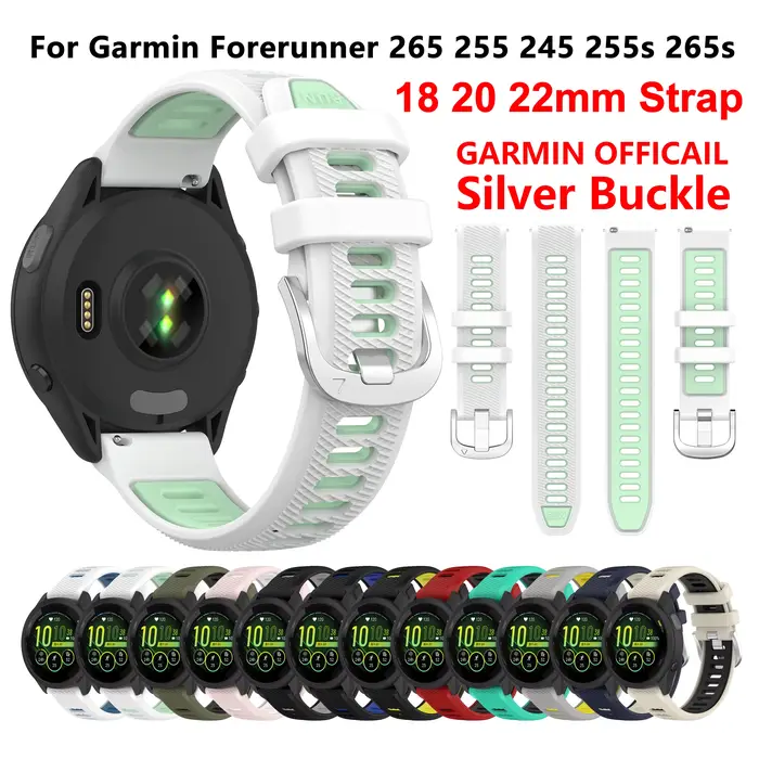 Bracelet de montre de remplacement 18 20 22 mm pour Garmin Forerunner 745 645 265 255 245