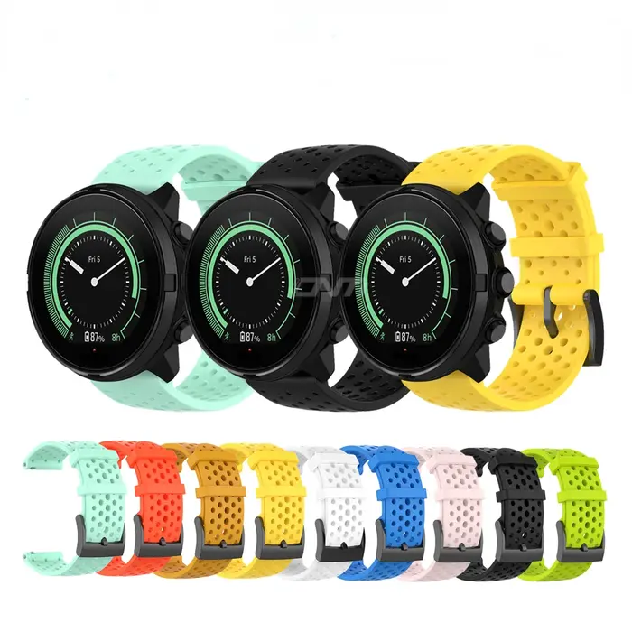 Bracelet en silicone pour Suunto 7 9 Baro D5 Spartan dehors Wrist, Bracelet de montre intelligent INA, Bracelet Correa Strap pour Fossil Q Hybrid