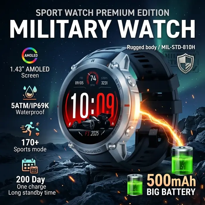 Montre connectée GPS LIGE avec carte hors ligne
