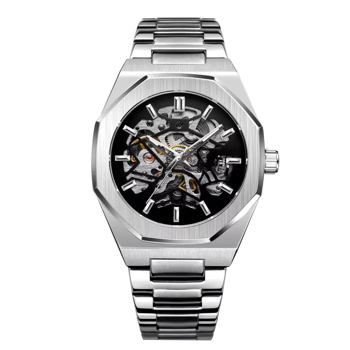 FORSINING mode automatique hommes montres haut de gamme mécanique Transparent étanche militaire en acier inoxydable