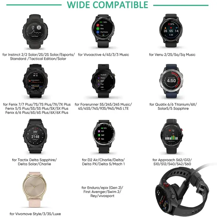 Pour Garmin Fenix 6 7 Venu Forerunner 955 convertisseur de chargeur de montre pour Apple ios Micro USB Type C