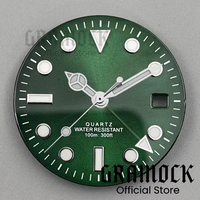 GRAMOCK hommes 29mm GMT 515 Quartz rose vert noir bleu cadran de montre avec quatre aiguilles