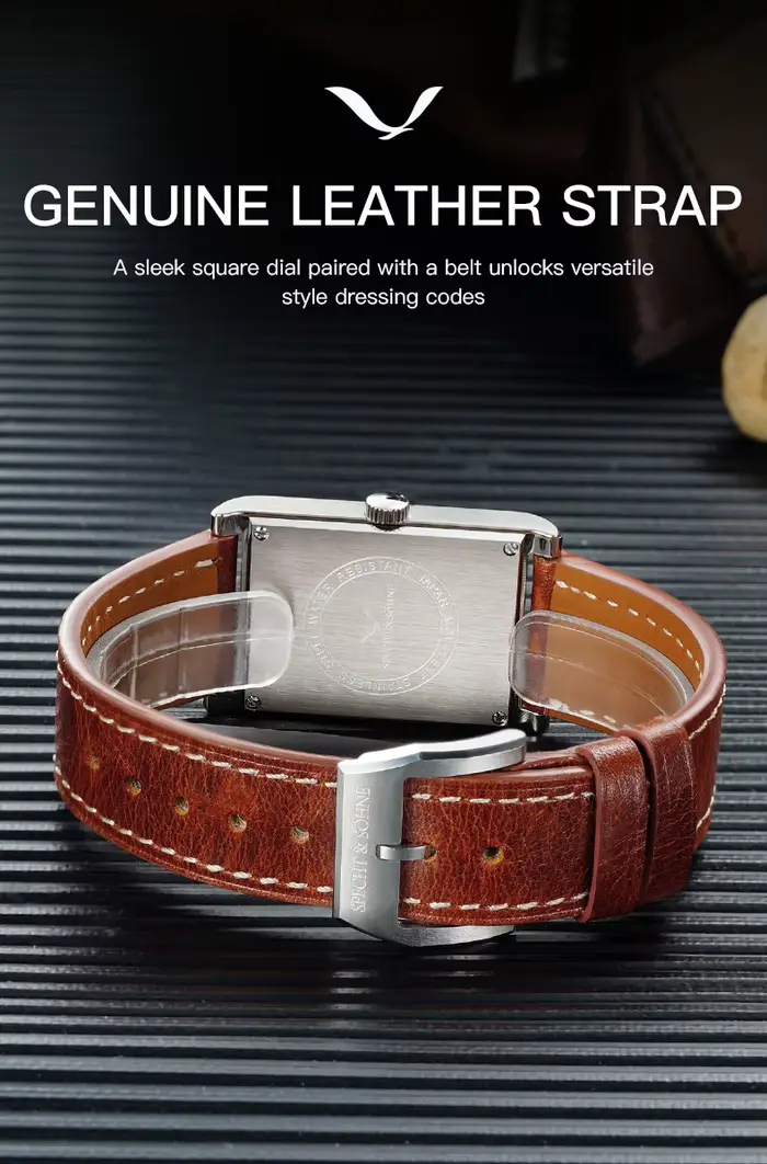 Specht & Söhne 2025 nouvelle montre carrée de mode pour hommes chronographe montres de sport en acier inoxydable saphir cristal 50M étanche