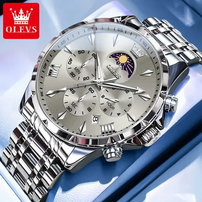 Montres pour hommes OLEVS Top Moon Phase Fashion