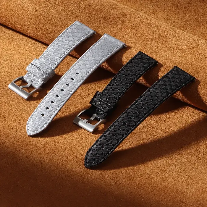 20mm 22mm lisse véritable Nylon tissé toile Bracelet de montre pour Perlon pour Omega