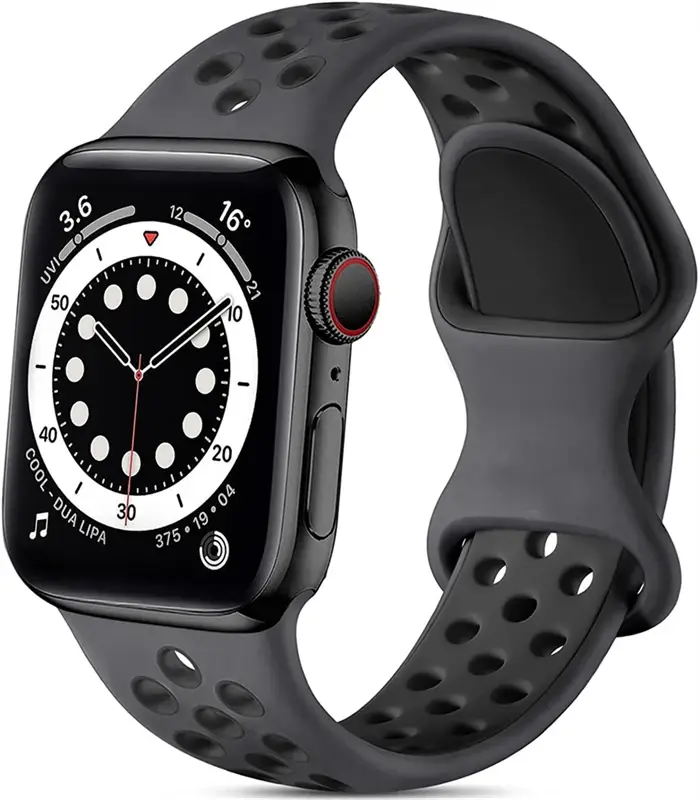 Bracelet de montre en Silicone pour Apple watch, 44MM/45MM/46MM 49MM/38MM/40/41MM, bracelet de sport