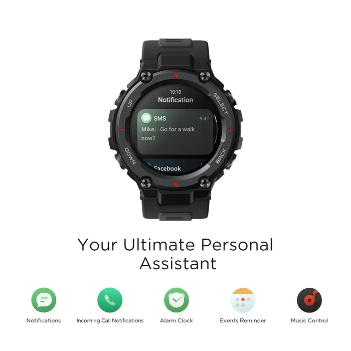 Nouvelle montre intelligente Amazfit T-Rex pro pour hommes - GPS extérieur étanche avec autonomie de 20 jours compatible avec iOS et Android
