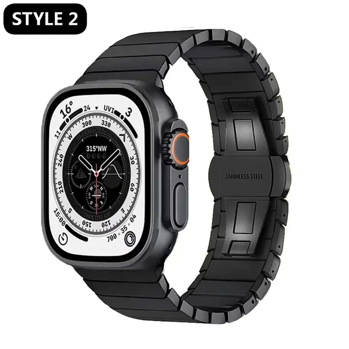 Bracelet à maillons 1:1 Original pour Apple Watch Ultra 2 49mm 9 8 7 Se 6 5 4 45mm 44mm 41mm 40mm
