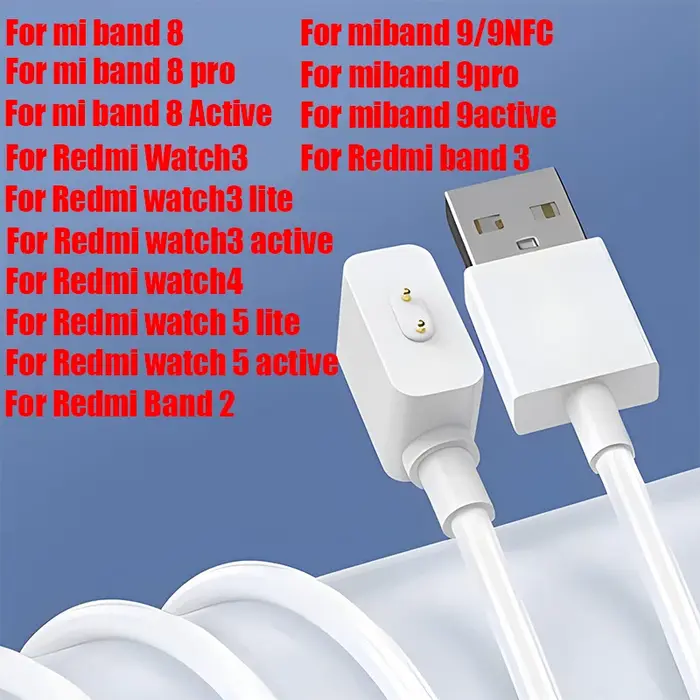 Chargeur magnétique pour Xiaomi Smart Band 8, 9 8pro, 9 8 Active / Redmi Watch 5 3 Active Watch4 Ban