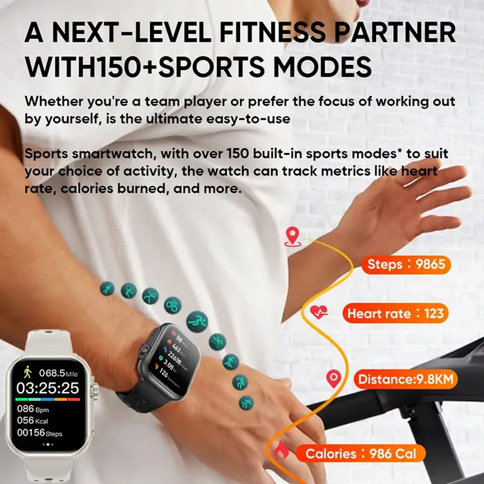Montre Ultra 2 SE hommes femmes 1000mAh 150 + Mode Sport fréquence cardiaque HD Bluetooth appel GPS piste étanche