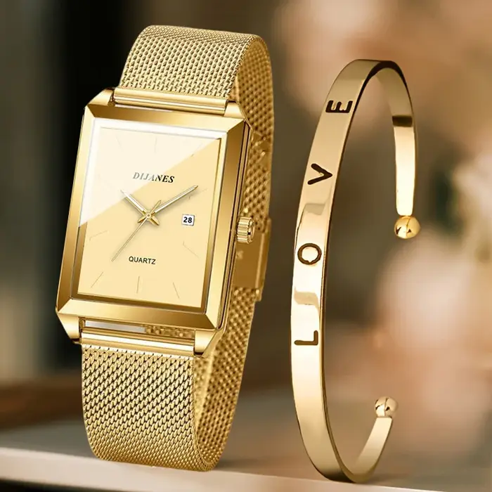 Montres pour femmes, montre à quartz de luxe minimaliste pour femmes et bracelet, article de mode es