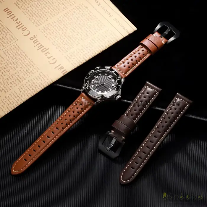 Bracelet de montre en cuir de vache respirant fait à la main 18mm 20mm 22mm 24mm 26mm pour Panerai pour Omega