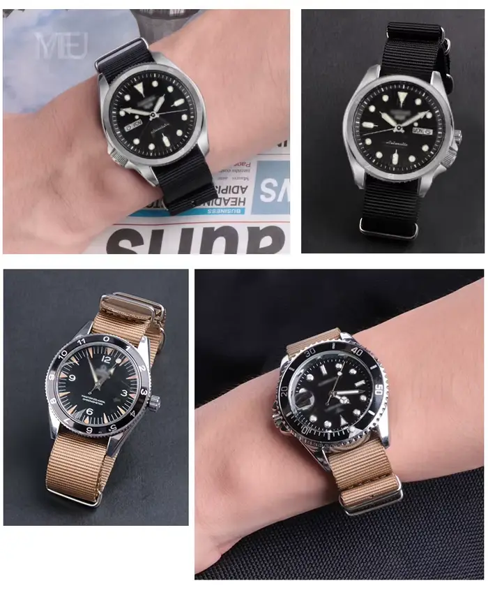 Bracelet de montre tissé en toile de nylon étanche à la transpiration pour hommes et femmes