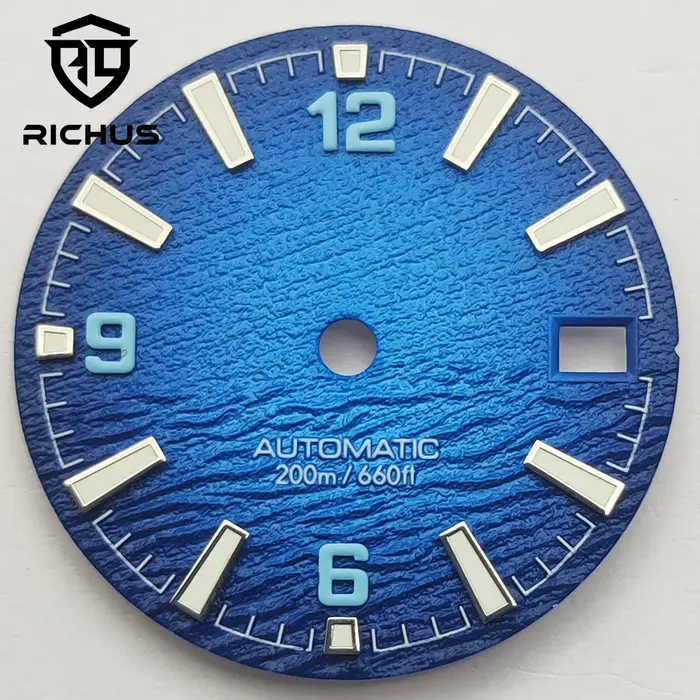 RICHUS – cadran de montre bleu 28.5mm