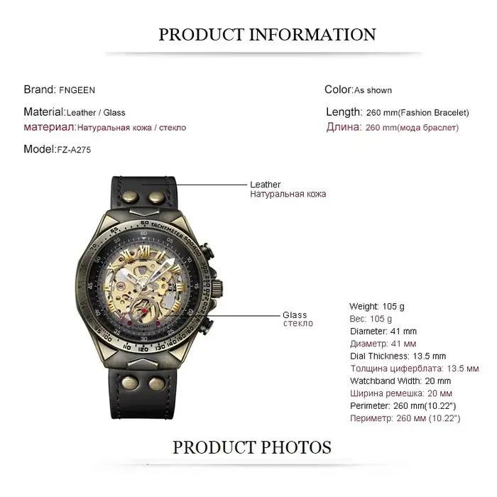 BINBOND A275 montre mécanique automatique originale pour hommes étanche rétro Tourbillon verre de cristal