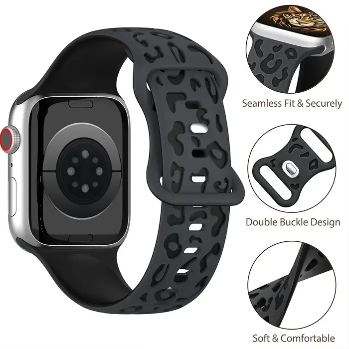 Bracelet léopard gravé pour Apple Watch