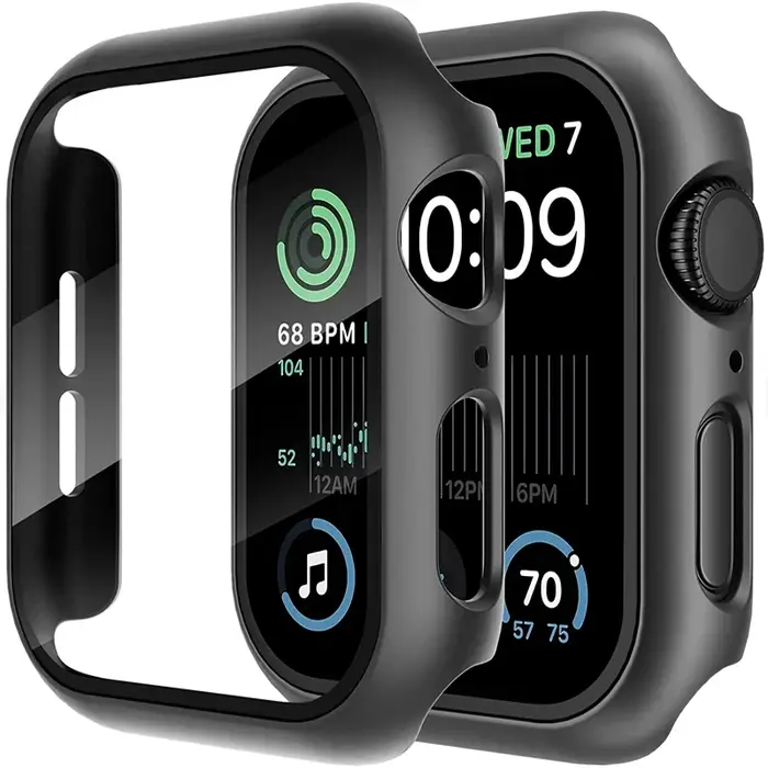 Verre + couvercle pour boîtier de montre Apple 9 8 7 6 SE 5 accessoire iWatch protecteur d'écran