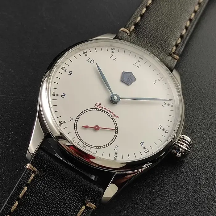 Montre mécanique manuelle broche bleue rôtie mouette ST3621 Jones épée Vintage affaires hommes étanche