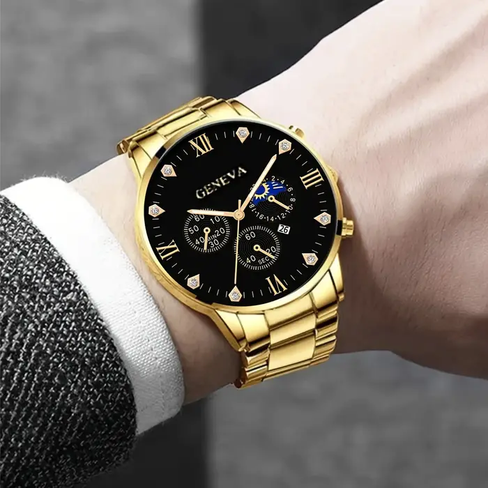 Coffret de 6 montres de luxe pour homme - Quartz analogique - Élégant coffret cadeau