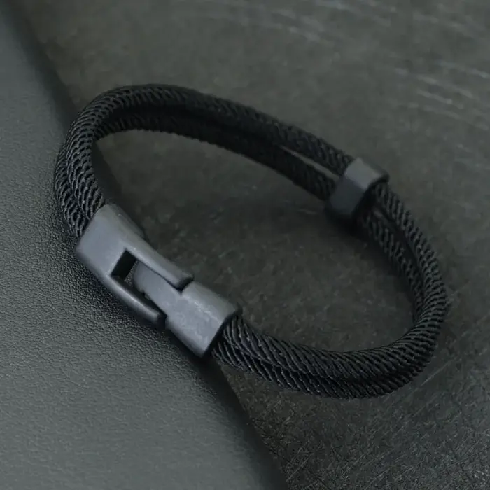Nouvelle mode hommes Bracelet fil Double couche détachable correspondant empilable Braslet loisirs accessoires Hombre Erkek Bileklik