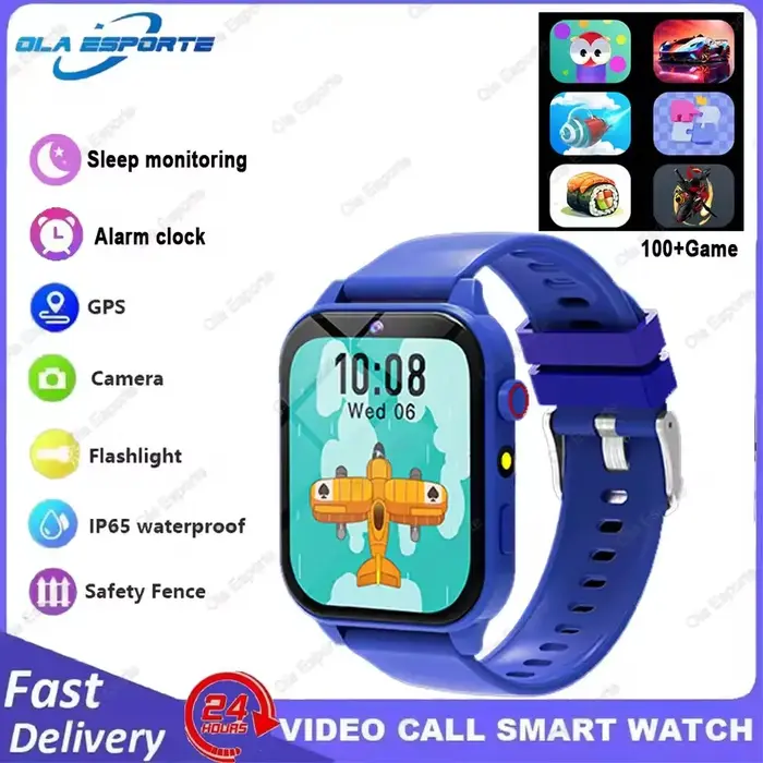 100 + jeu SmartWatch enfant HD écran éclairage musique montre intelligente garçon fille cadeau enfants
