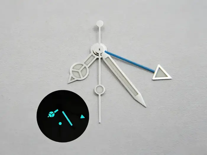 Aiguille bleue Lume pour mouvement 3186/3285, accessoires pour montres GMT