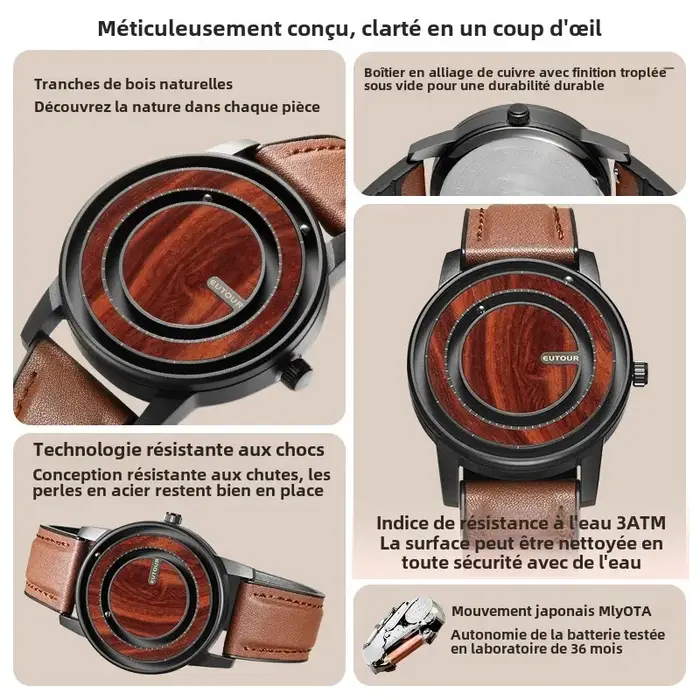 EUTOUR - Montre unisexe à billes magnétiques