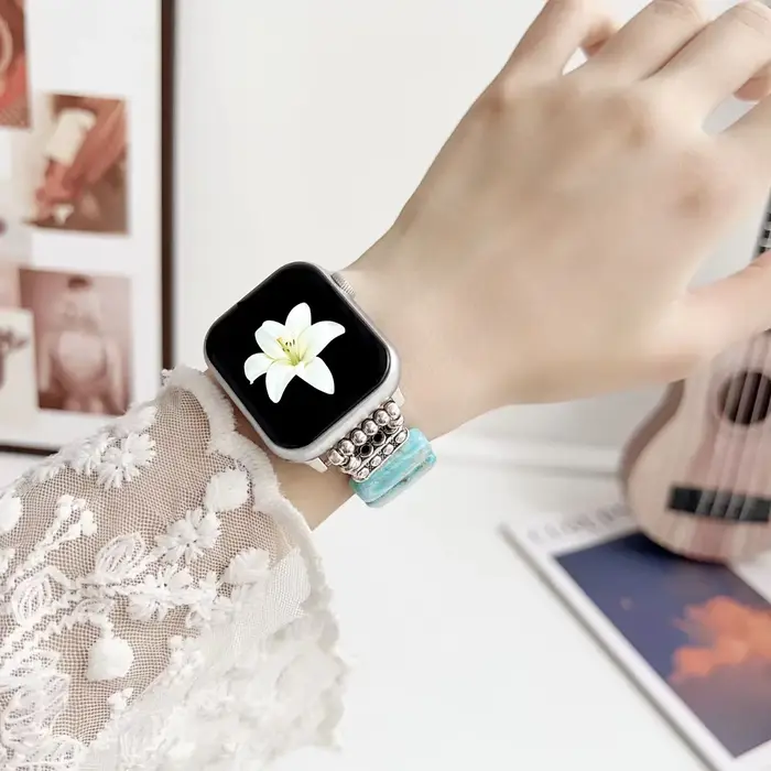 Bracelet en pierre élastique pour Apple Watch