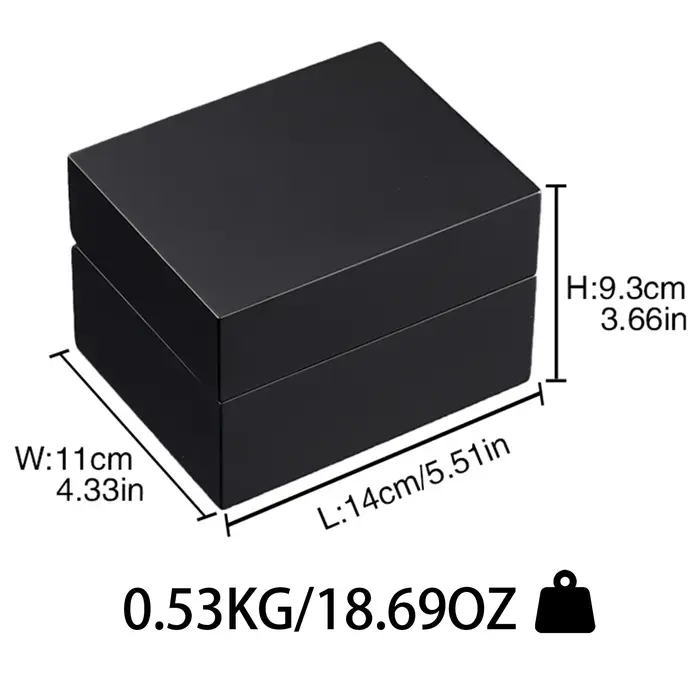 Boîte à montre en bois noir mat de luxe pour homme et femme