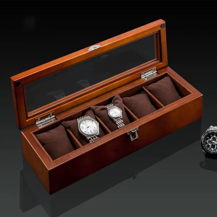 2025 boîte de montre en bois boîtier de rangement