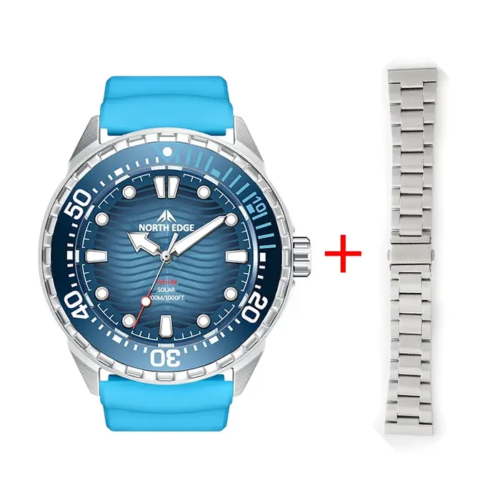 NORTH EDGE 2025 nouvelle montre de plongée à énergie solaire TRITON hommes montres à Quartz de luxe