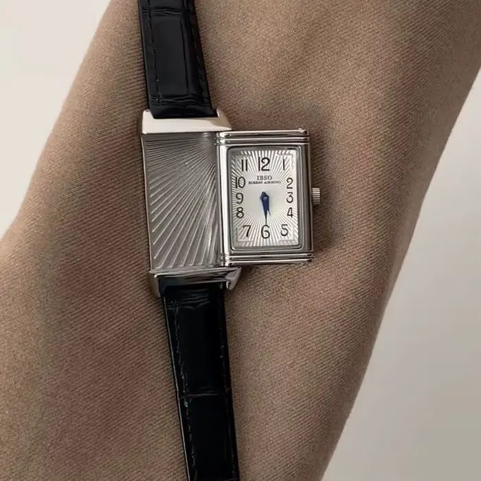 Montre numérique carrée à Quartz en cuir
