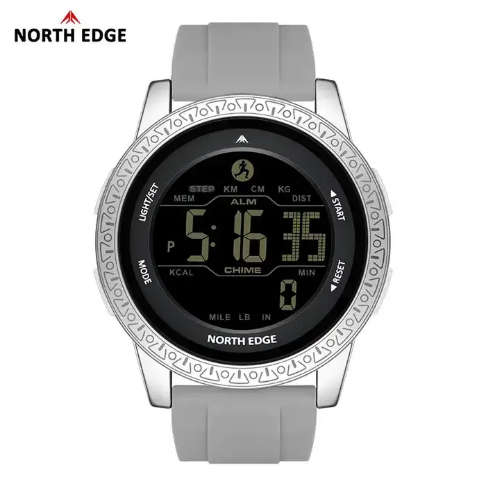 NORTH EDGE luxe hommes femmes podomètre montre-bracelet numérique étanche 50m sport double temps réveil montres de couple APOLLO